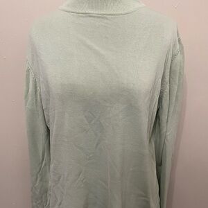 Valerie Stevens 100% SILK Light Green Turtleneck Sweater | XL